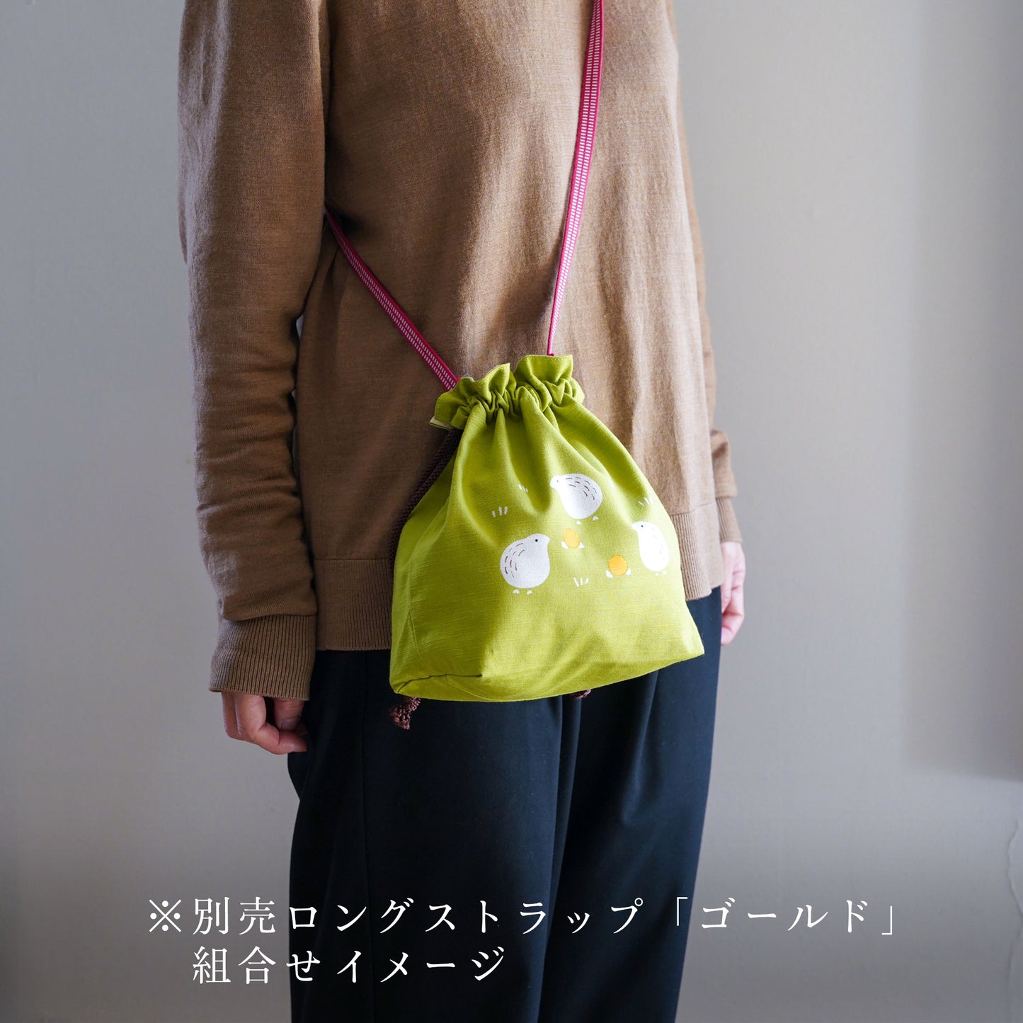 
                  
                    ●NEW●　型染め・巾着バッグ「うずら」
                  
                