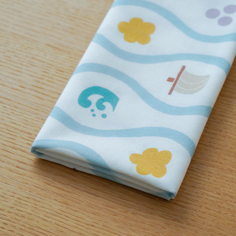 付け下げ 手刺繍 立涌文様 八掛付 正絹 反物 T9637 手ぬぐい 「立湧」|【本品堂】公式オンラインストア – 本品堂 公式