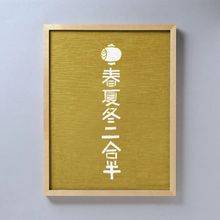 Load image into Gallery viewer, 浅草の型染め工房本品堂（ポンピン堂）の型染め額装　商い繁盛　文様　型染め　更銈　テキスタイル
