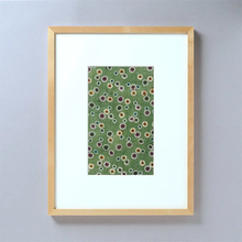 Load image into Gallery viewer, 浅草の型染め工房本品堂（ポンピン堂）の型染め額装　花柄小紋　文様　型染め　更銈　テキスタイル
