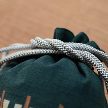 将图片加载到图库查看器，浅草の型染め工房本品堂（ポンピン堂）の合切袋　三つ扇　文様　型染め　更銈　テキスタイル
