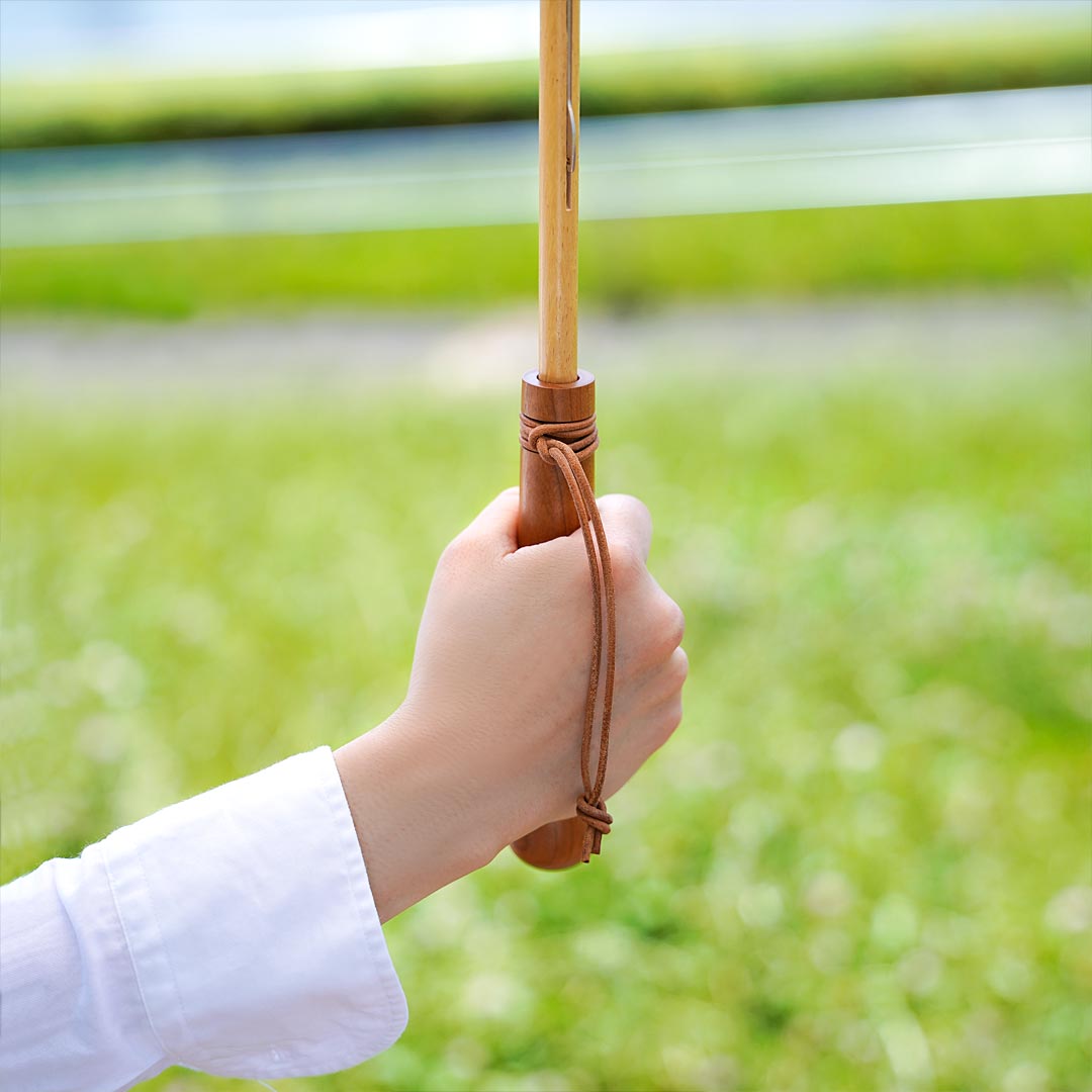 
                  
                    浅草の型染め工房本品堂（ポンピン堂）の晴雨兼用傘　JUJITSUNAGI　文様　型染め　更銈　テキスタイル
                  
                