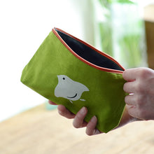 将图片加载到图库查看器，浅草の型染め工房本品堂（ポンピン堂）の型染めポーチ　子　ねずみ　文様　型染め　更銈　テキスタイル
