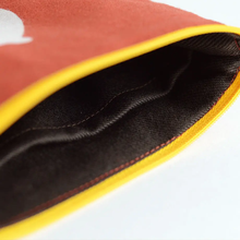 将图片加载到图库查看器，浅草の型染め工房本品堂（ポンピン堂）の型染めポーチ　酉　鳥　とり　文様　型染め　更銈　テキスタイル
